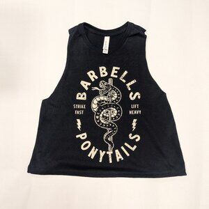 Barbells And Ponytails Crop "Snake" Racer Tank Sz S NEW